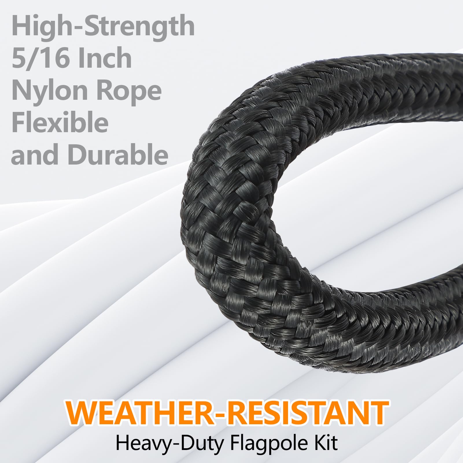 Sprookber versatile rope fits flagpoles up to 50ft and beyond