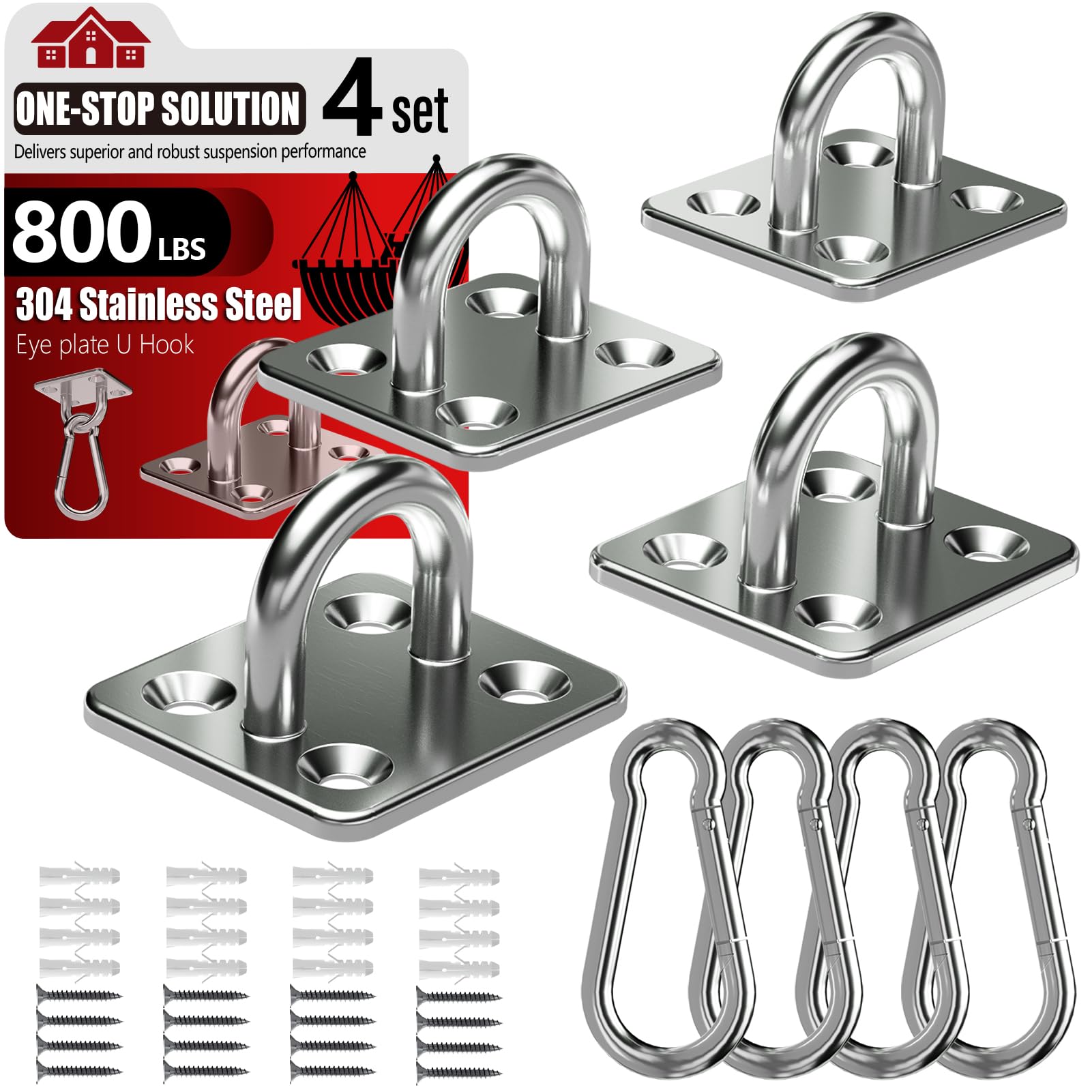 Sprookber pad eye 304 stainless offers durable corrosion resistance for indoor or outdoor use.