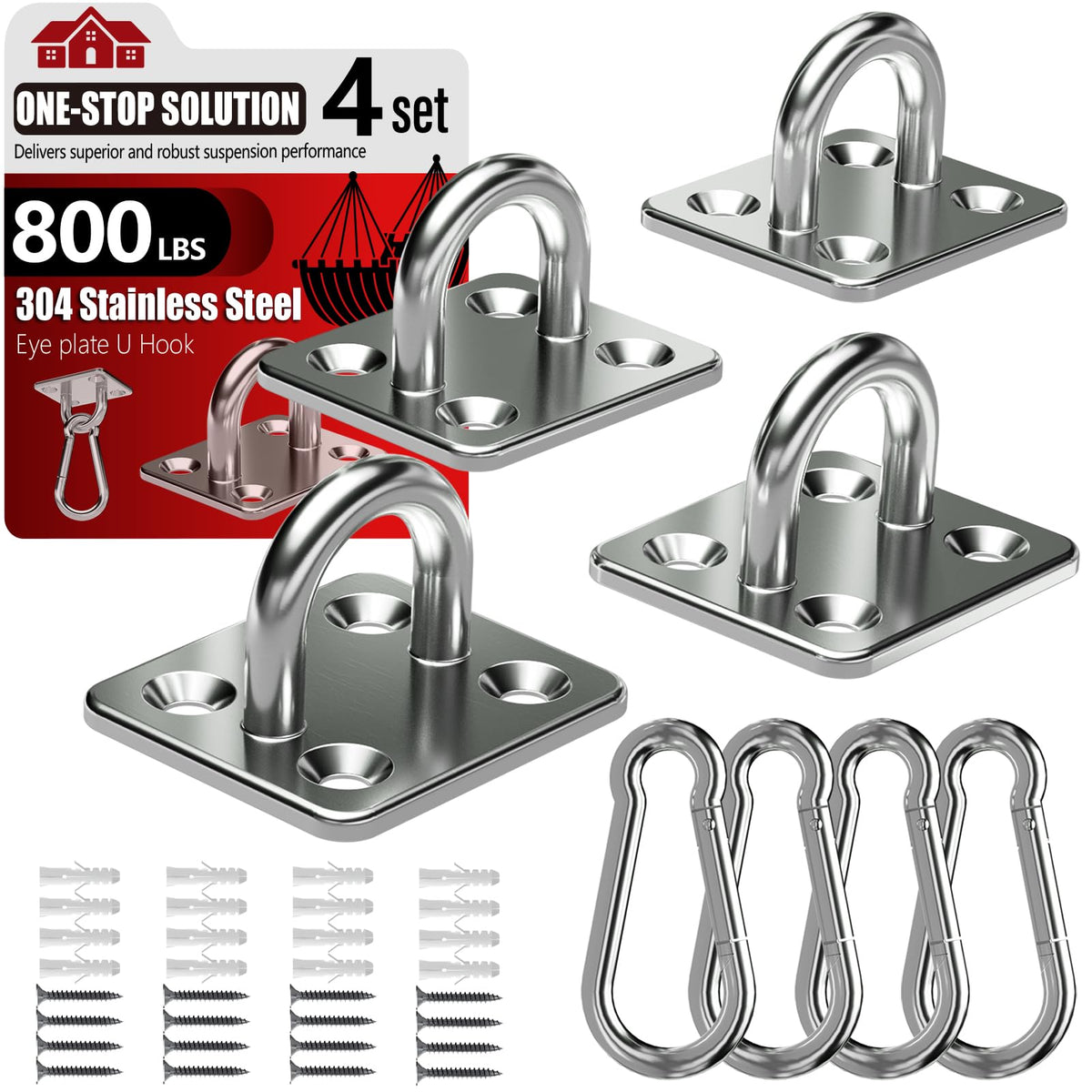 Sprookber pad eye 304 stainless offers durable corrosion resistance for indoor or outdoor use.