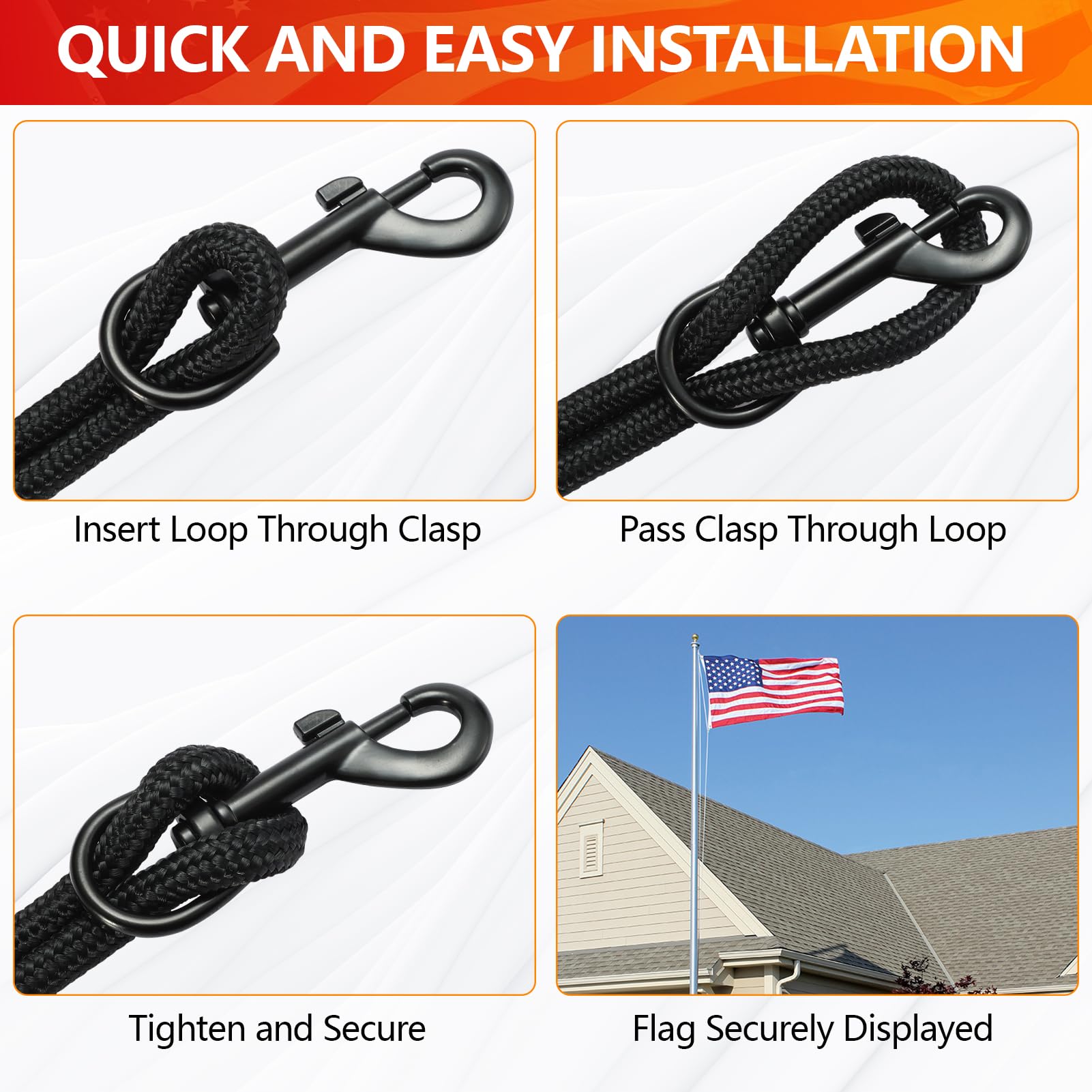 Sprookber weather-resistant rope and hooks withstand rain and wind for year-round use