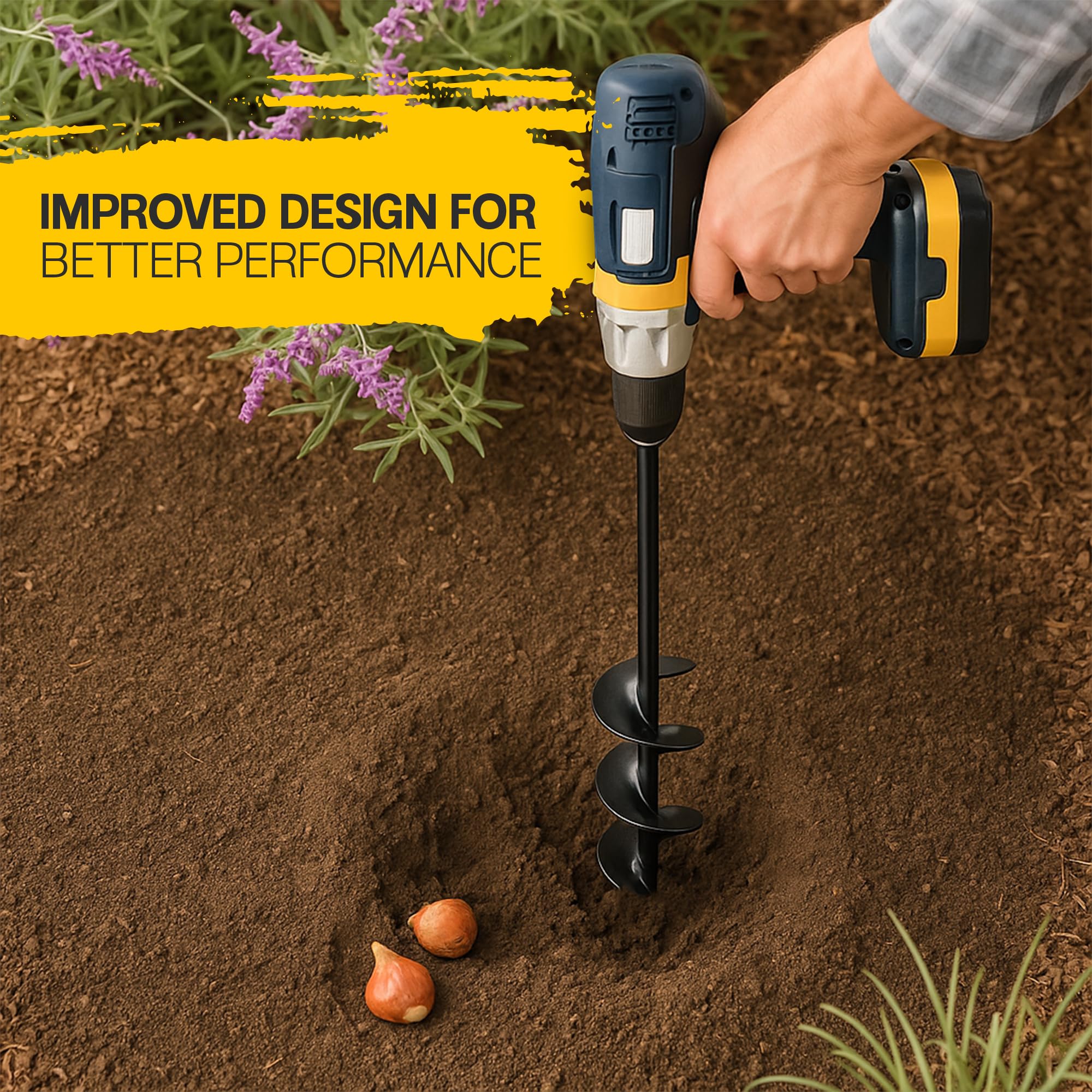 Sproot augers digging in loose soil with reduced effort.