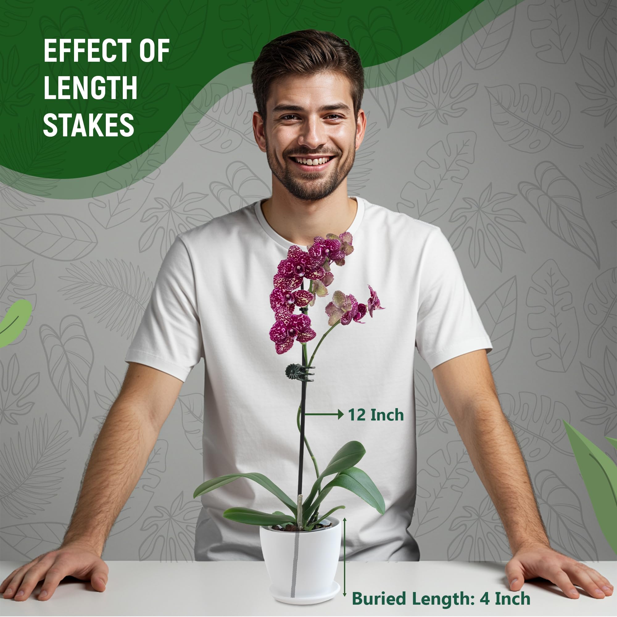 Bundle of 10 Sproot green stakes ready to use.