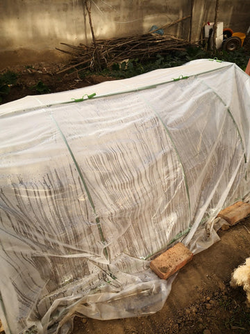 SPROS easy-clean tarp wipes down quickly with a damp cloth.