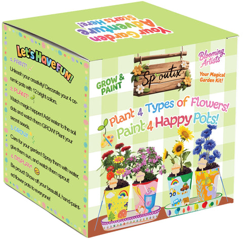 Sproutix Paint & Grow Kit: palette and paints for creative decorating.