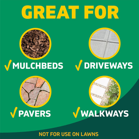 Spruce Weed Killer Refill tackles dandelions and crabgrass in problem areas.