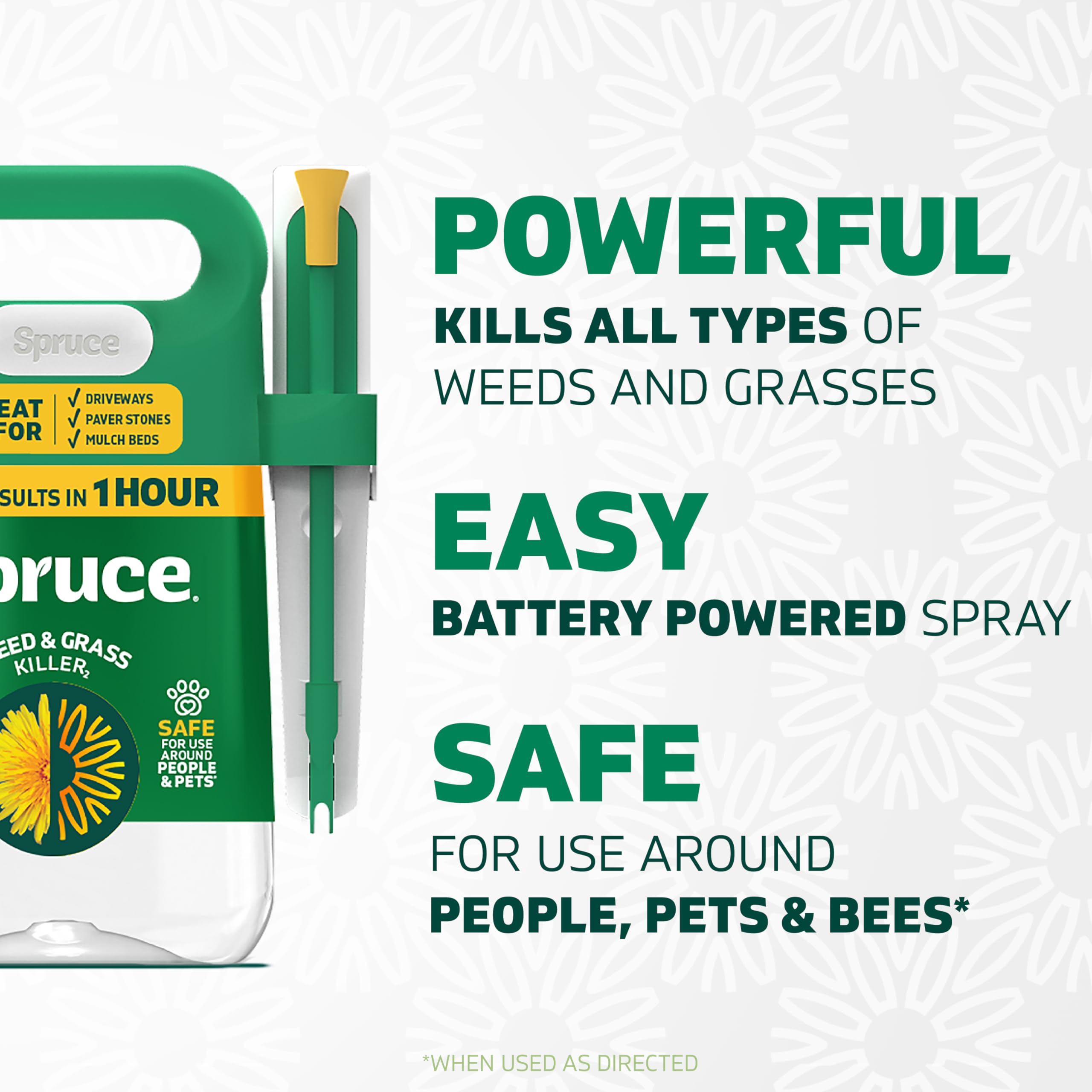 Spruce Weed Killer Spray label close-up showing easy, no-mix formula