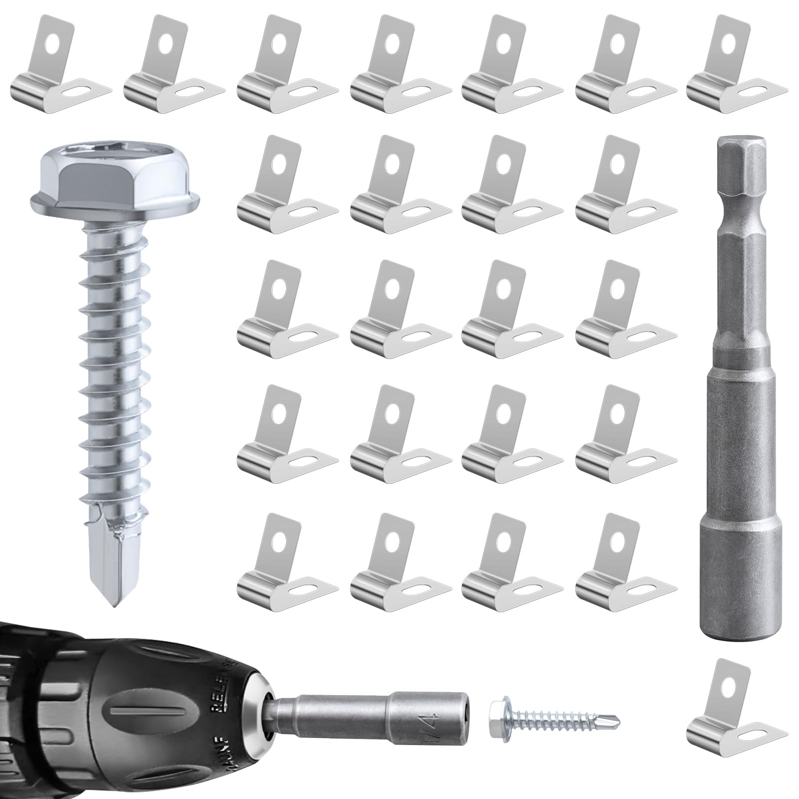 Sptchapn fence-wire clamps in steel for durable fencing and rust resistance.
