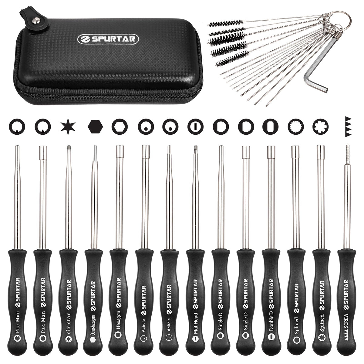 Spurtar 14-piece carburetor tool set for precise adjustments