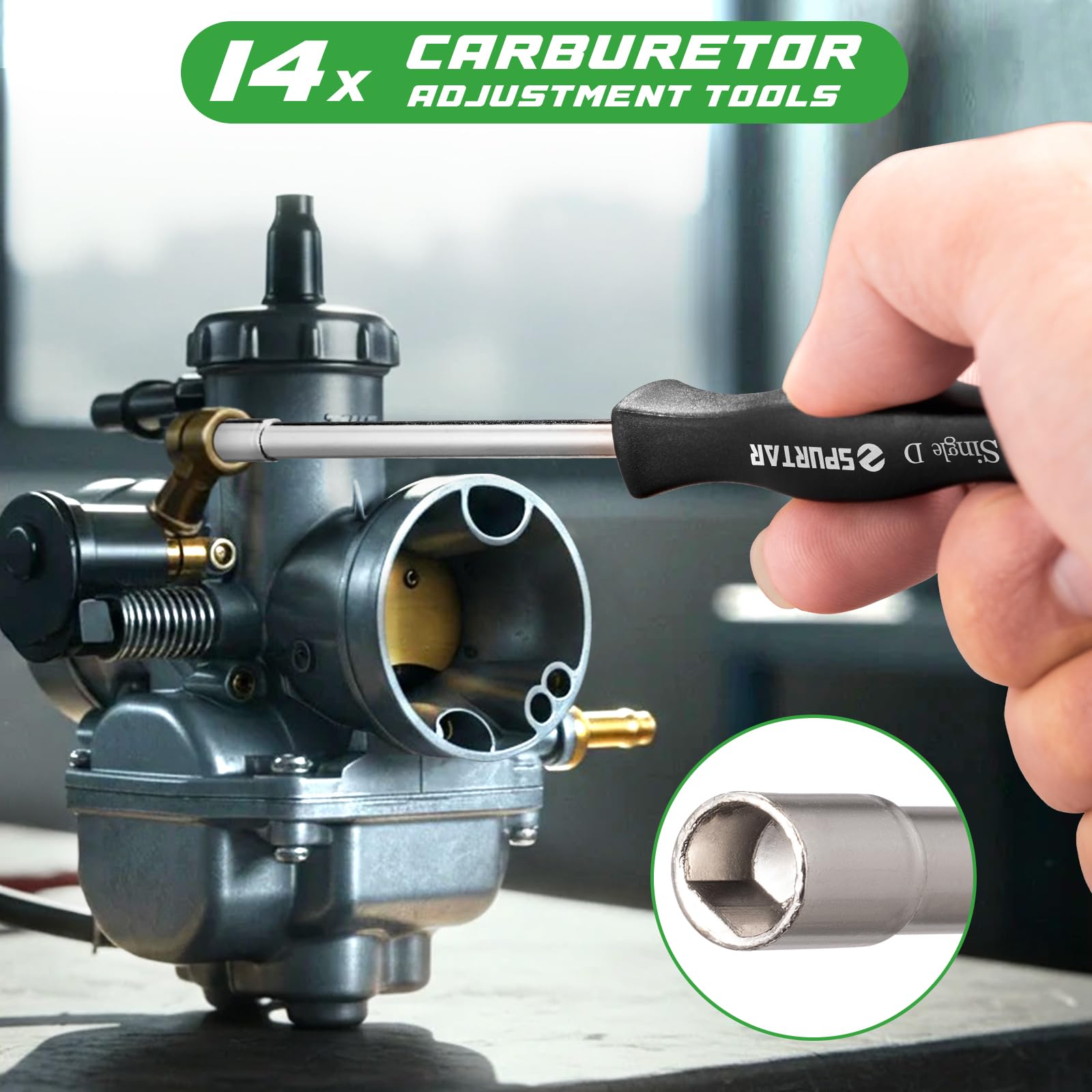Spurtar carburetor cleaning kit in a sturdy case