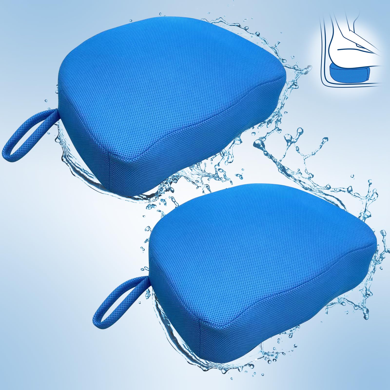 SPVIKISGO hot tub booster seat blue front view, showcasing the quick-drying cushion.
