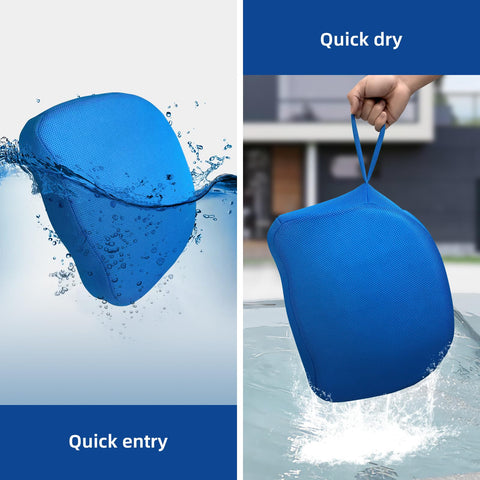 SPVIKISGO booster seat blue in-use in a hot tub demonstrates elevation.