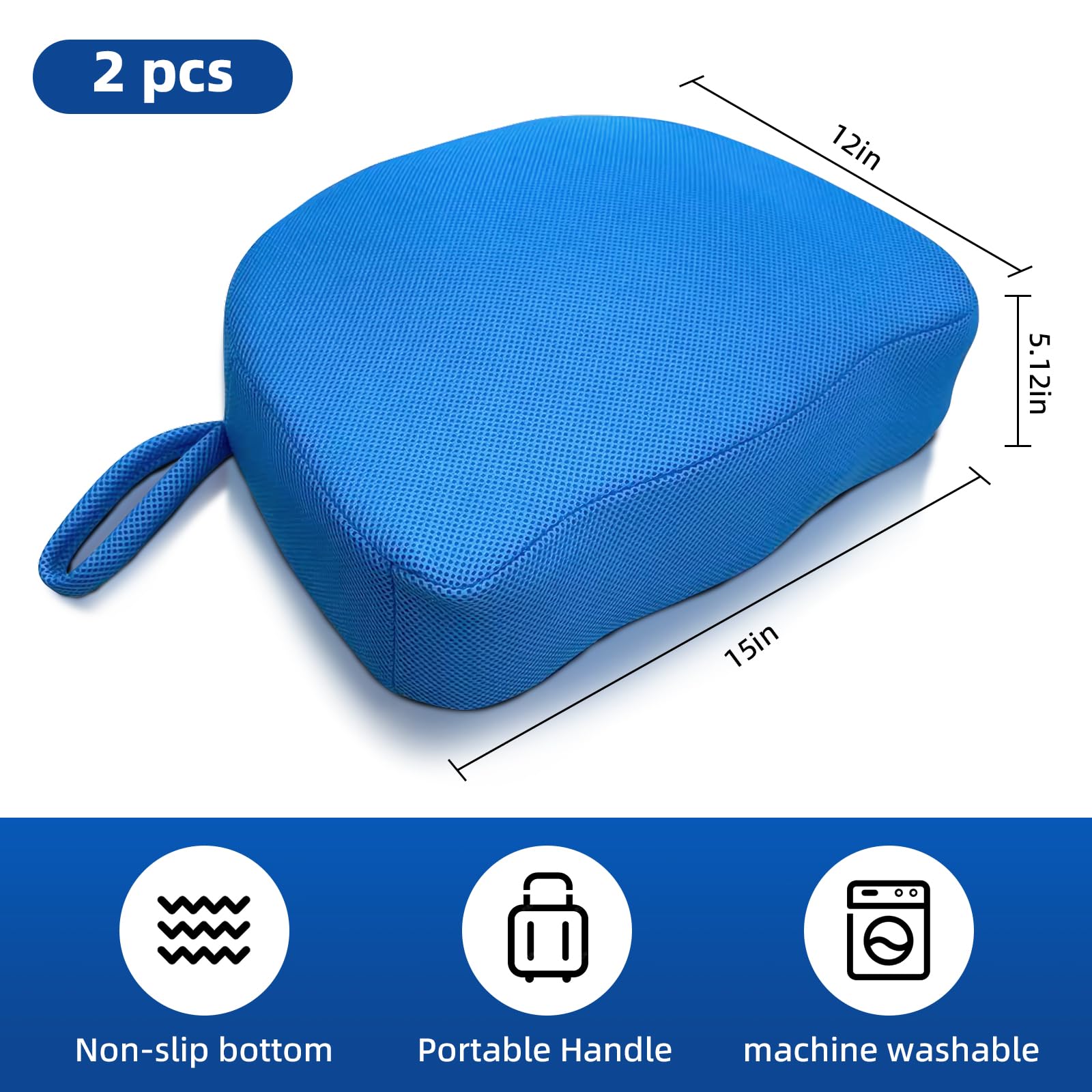 SPVIKISGO booster seat blue side view highlights the weighted core.