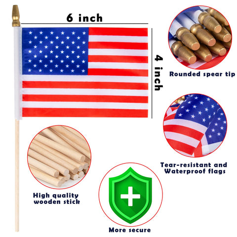 spxkd flag on stick close-up showing polyester material and durable print