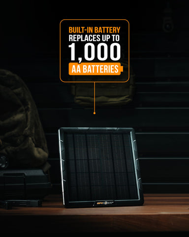 SPYPOINT SPLB-10 showing onboard lithium battery for field power