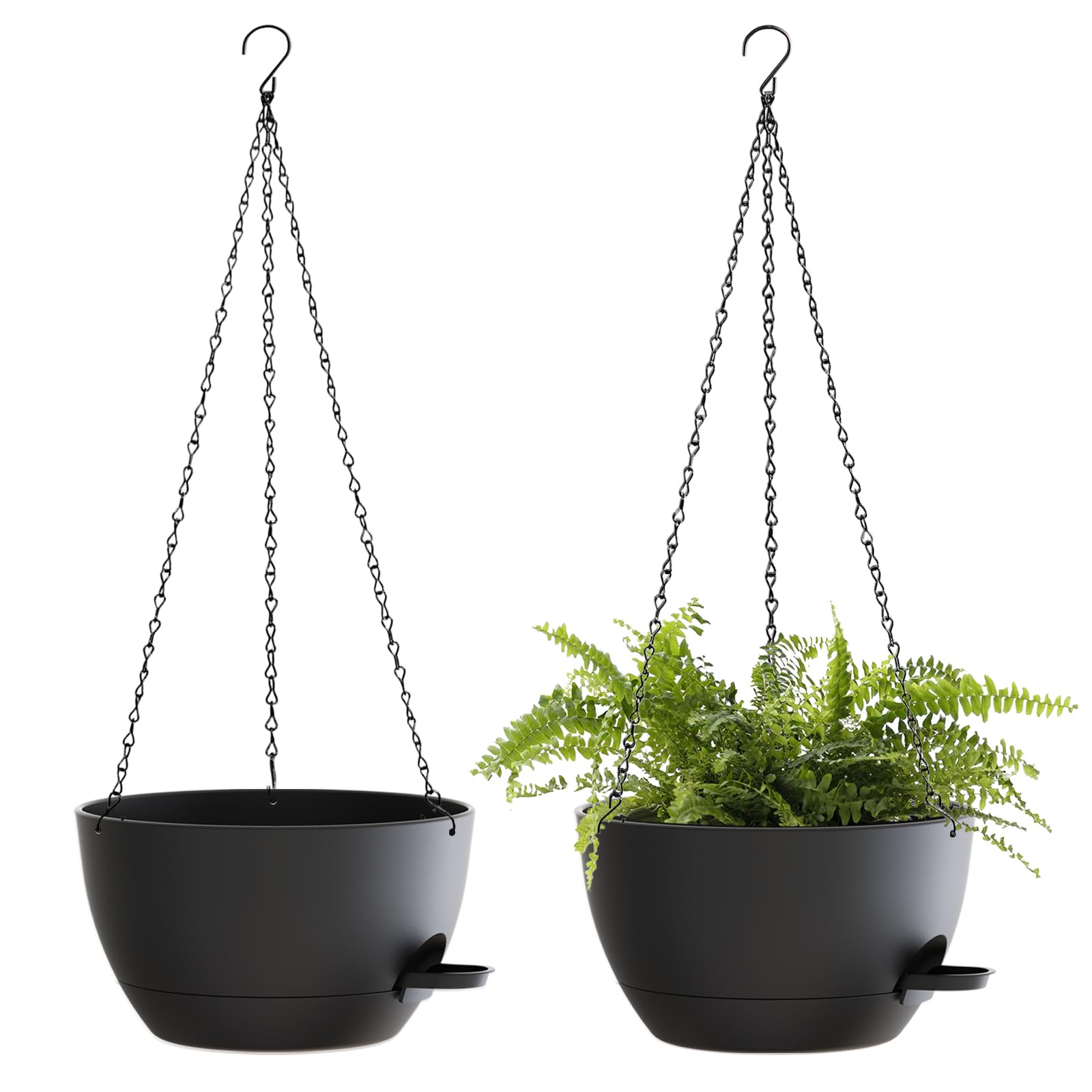 SQKH 12inch hanging basket with chains for versatile indoor or outdoor display.