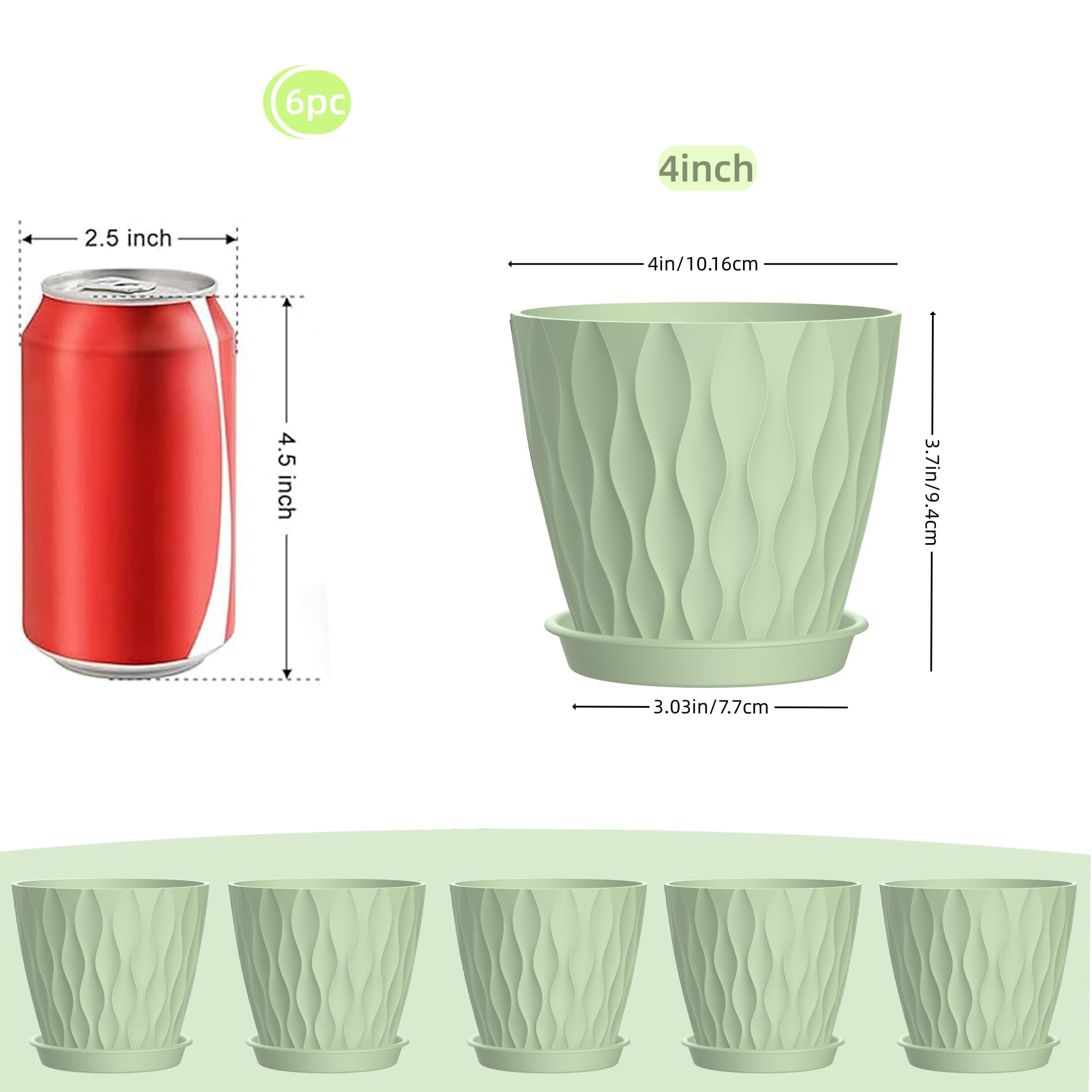 SQKH 4-inch pot drainage-hole bottom view improves soil drainage.