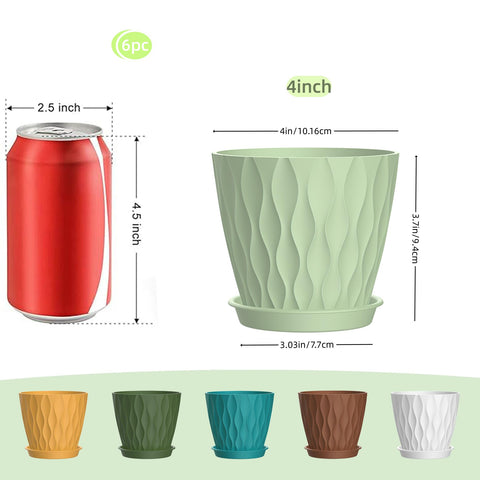 SQKH 4-inch striped modern pot adds style to indoor displays.