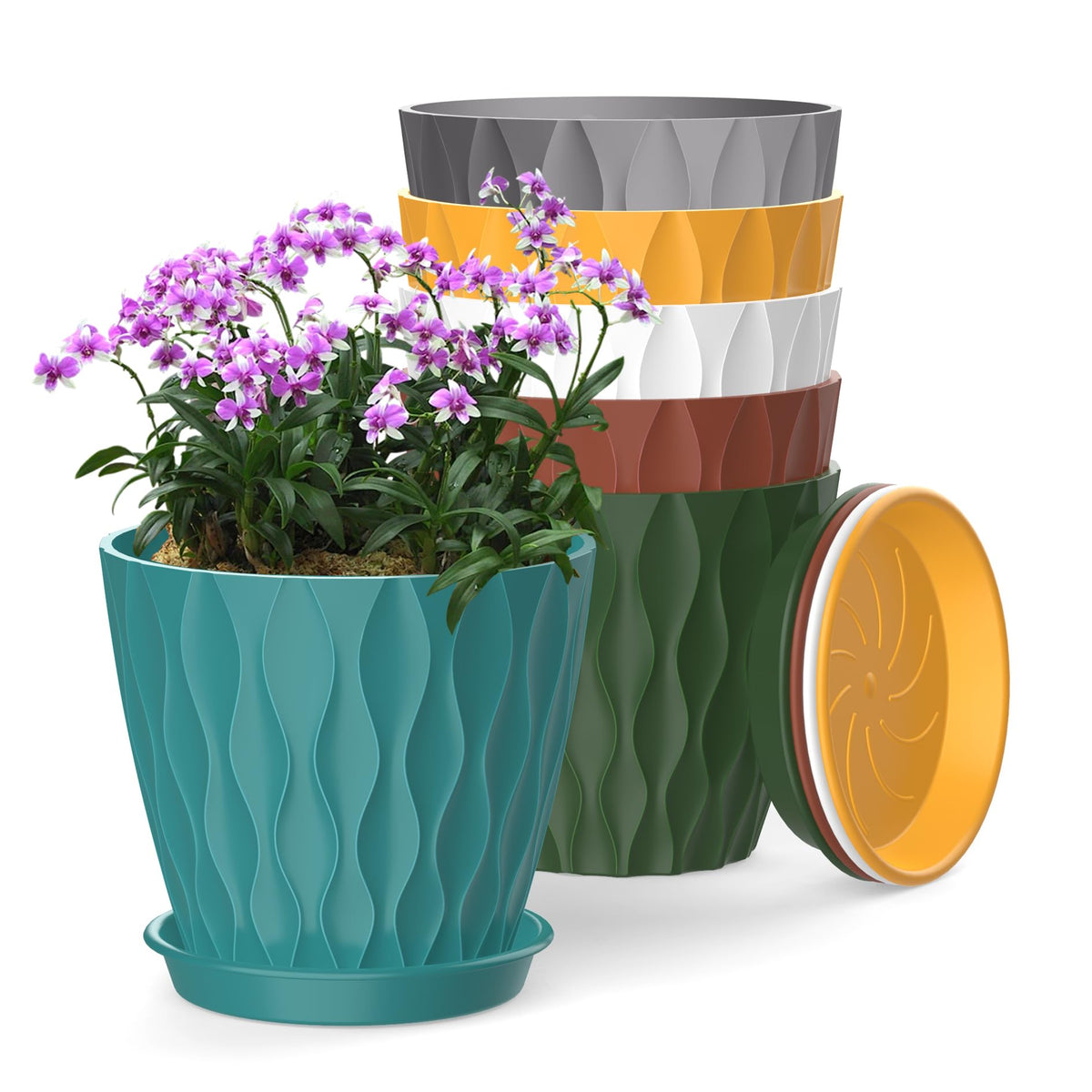 SQKH 6-inch plant pots provide durable indoor support for flowers and herbs.