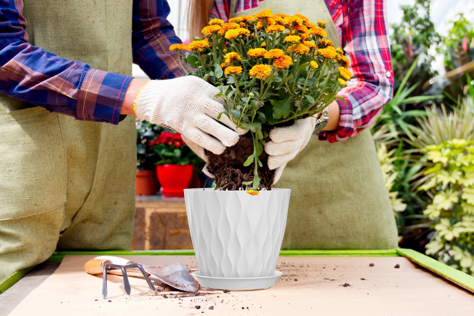 SQKH 7 Inch plant pots suitable for indoor and outdoor use anywhere.
