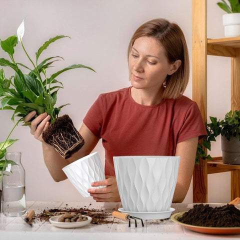 SQKH 7 Inch plant pots available in color options to match décor.