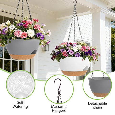 SQKH adjustable chain hanging planter for easy height tuning on porches