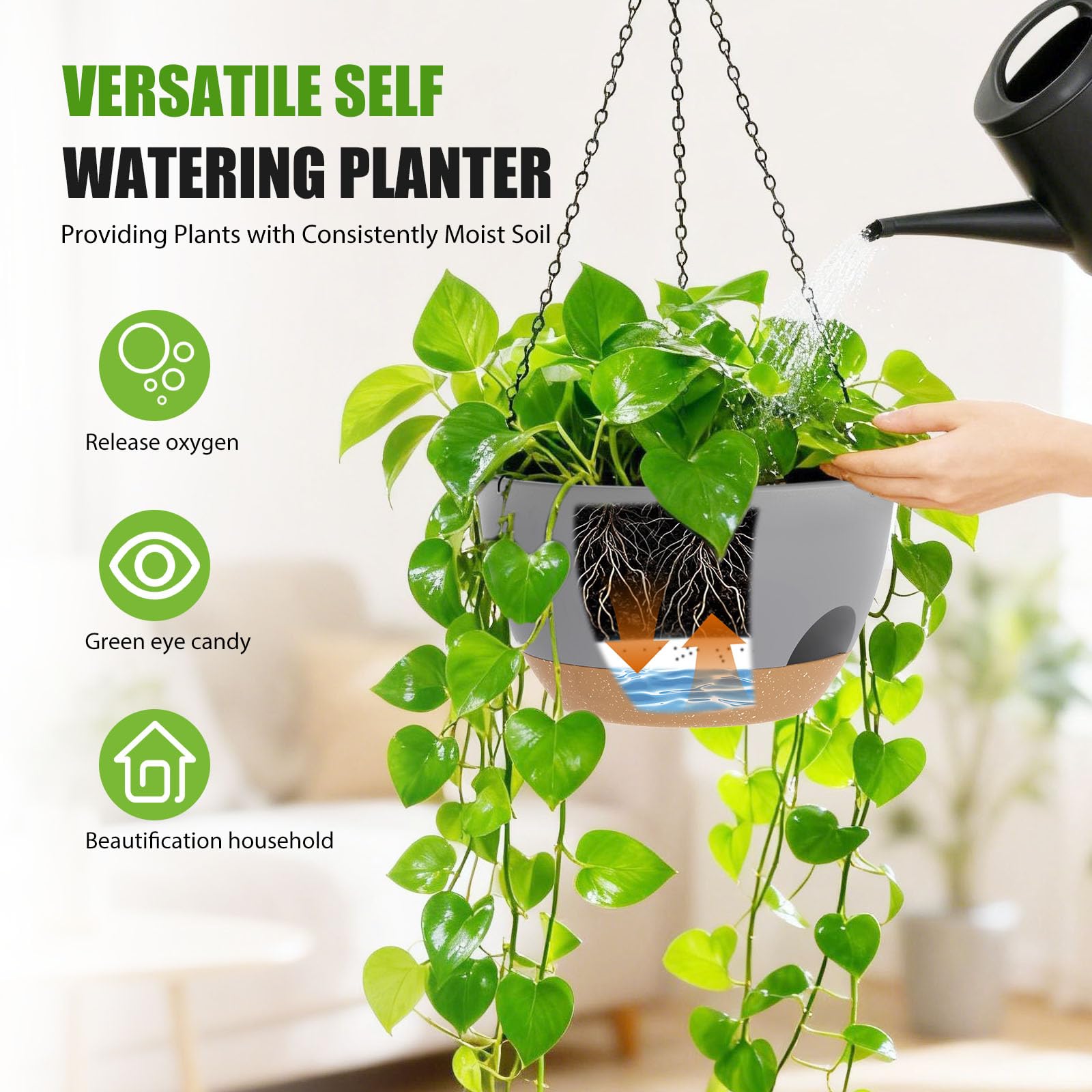 SQKH planter with drainage holes ideal for outdoor balcony gardening