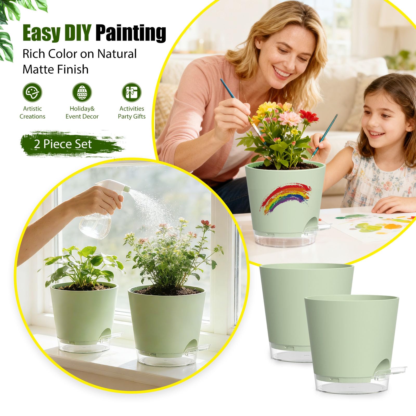 SQKH 8-inch pot designed for growth with popular houseplants