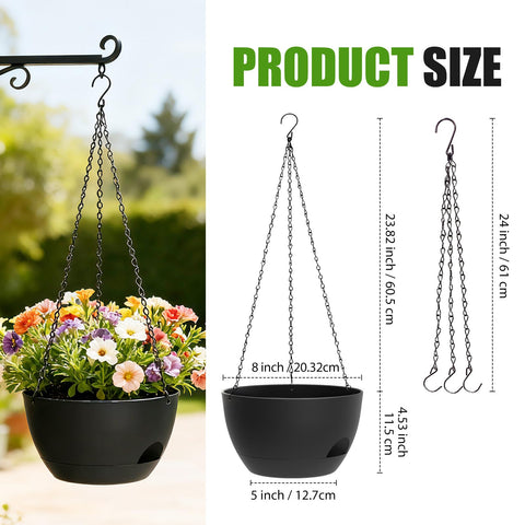 SQKH hanging baskets drainage holes close-up shows reliable irrigation and root access.