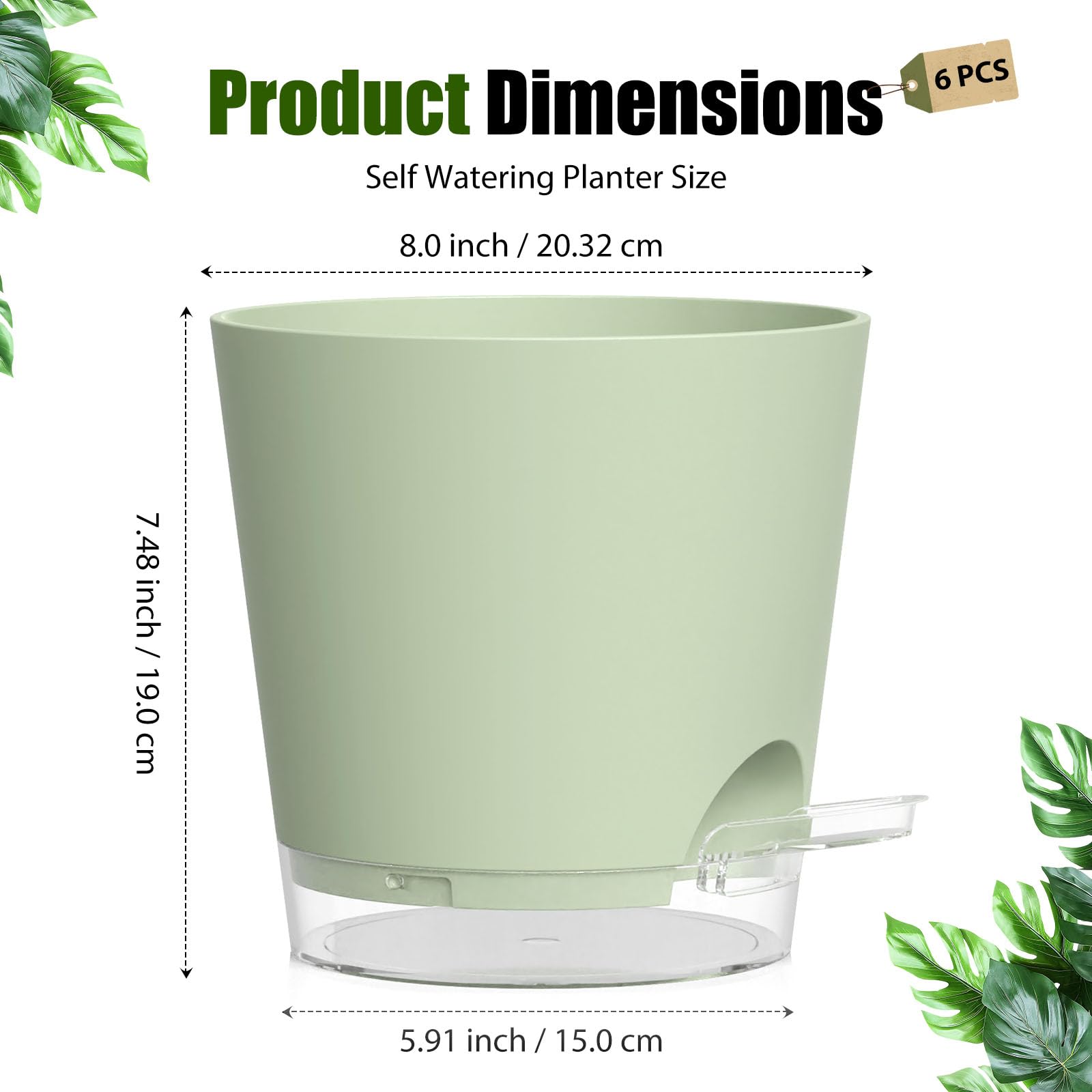 SQKH durable green plastic pot suitable for indoor and outdoor use