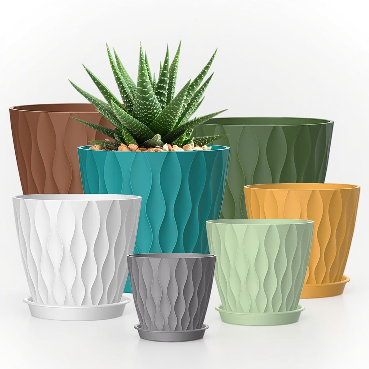 SQKH plant pot 7-inch with drainage holes for healthy root growth