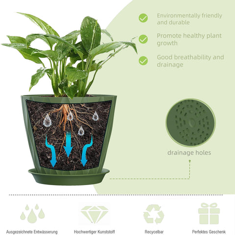 SQKH plant pots include a tray to catch overflow for easy cleaning.