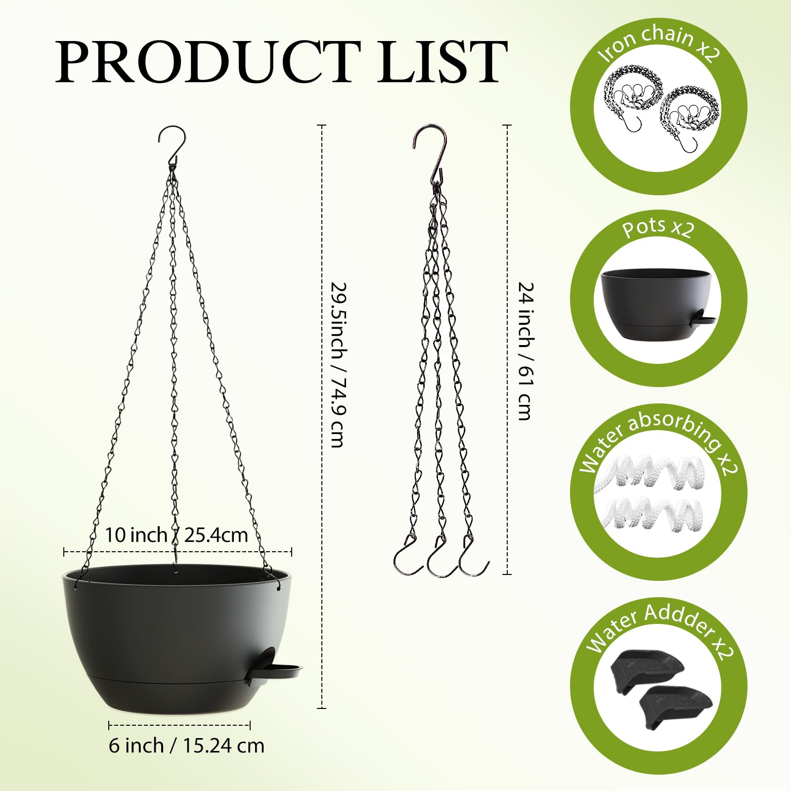SQKH self-watering planter with removable saucer prevents overwatering.