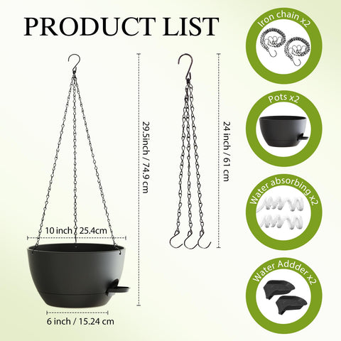 SQKH self-watering planter with removable saucer prevents overwatering.