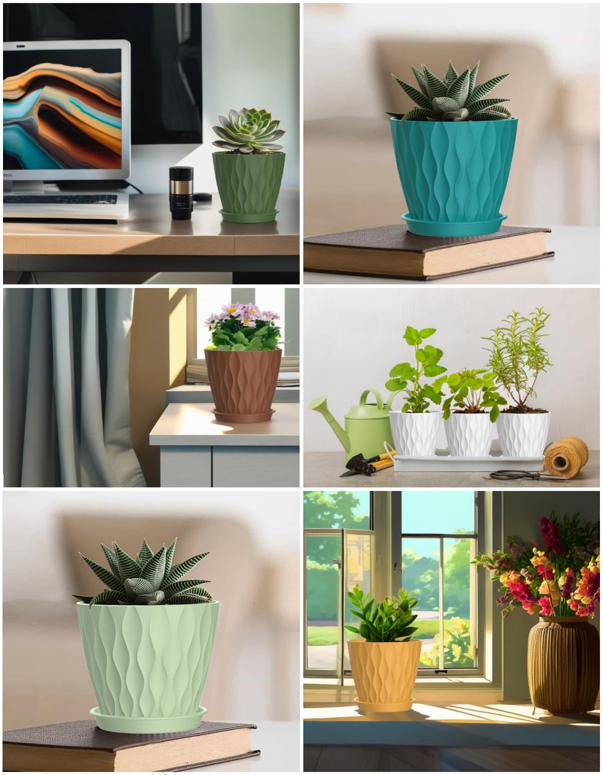 SQKH windowsill display pots enhance indoor decor.