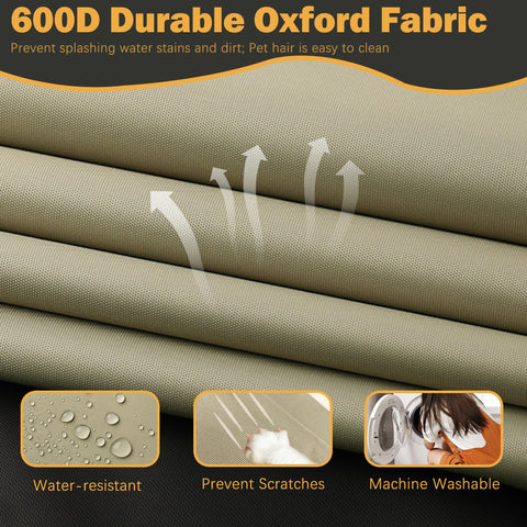 Sqodok papasan cover beige fabric texture emphasizes breathable, durable protection.