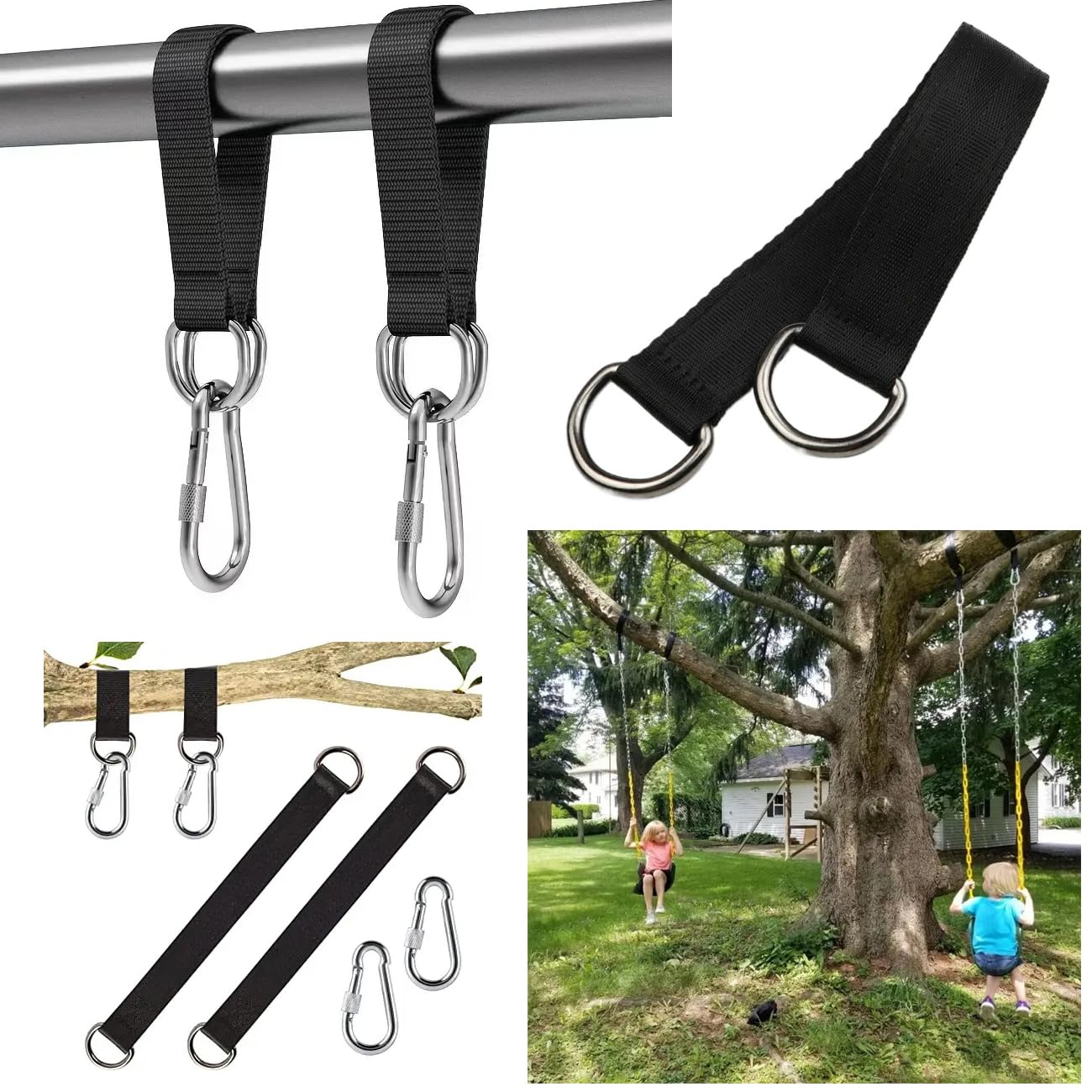 SquEqu 50cm straps fit standard crossbars and sturdy trees for secure suspensions