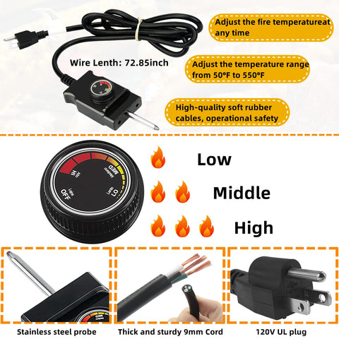Squirrel Wood Artware 14 AWG cable for safe, reliable power delivery to the element.