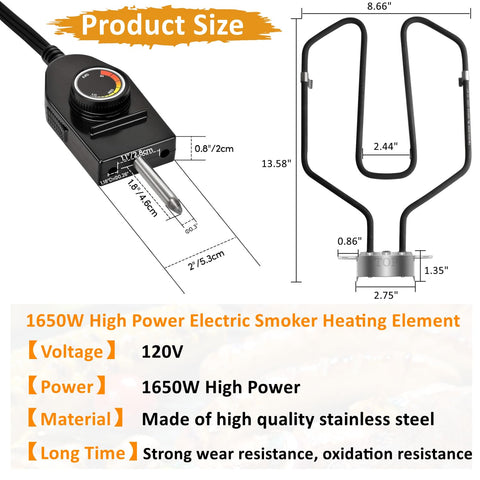 Squirrel Wood Artware stainless steel probe for durable temperature sensing during smoking.