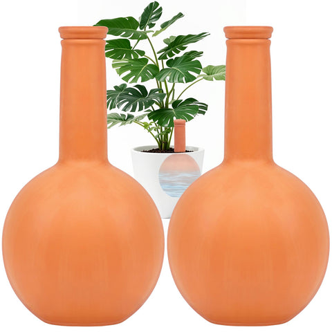 Srapwati 30oz terracotta watering globe buried in soil for steady root moisture