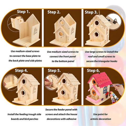 Srapwati birdhouse kit paint colors for creative outdoor designs.