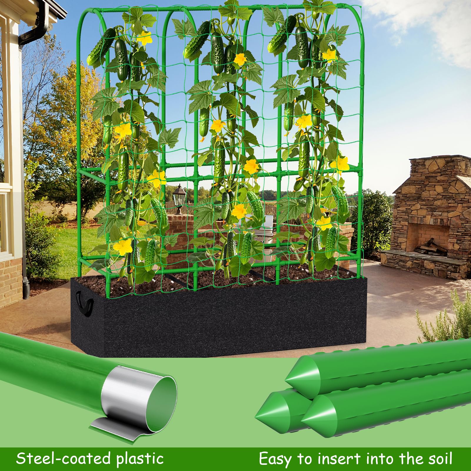 Srapwati grow bag 46gal breathable enables healthy root aeration and easy relocation.