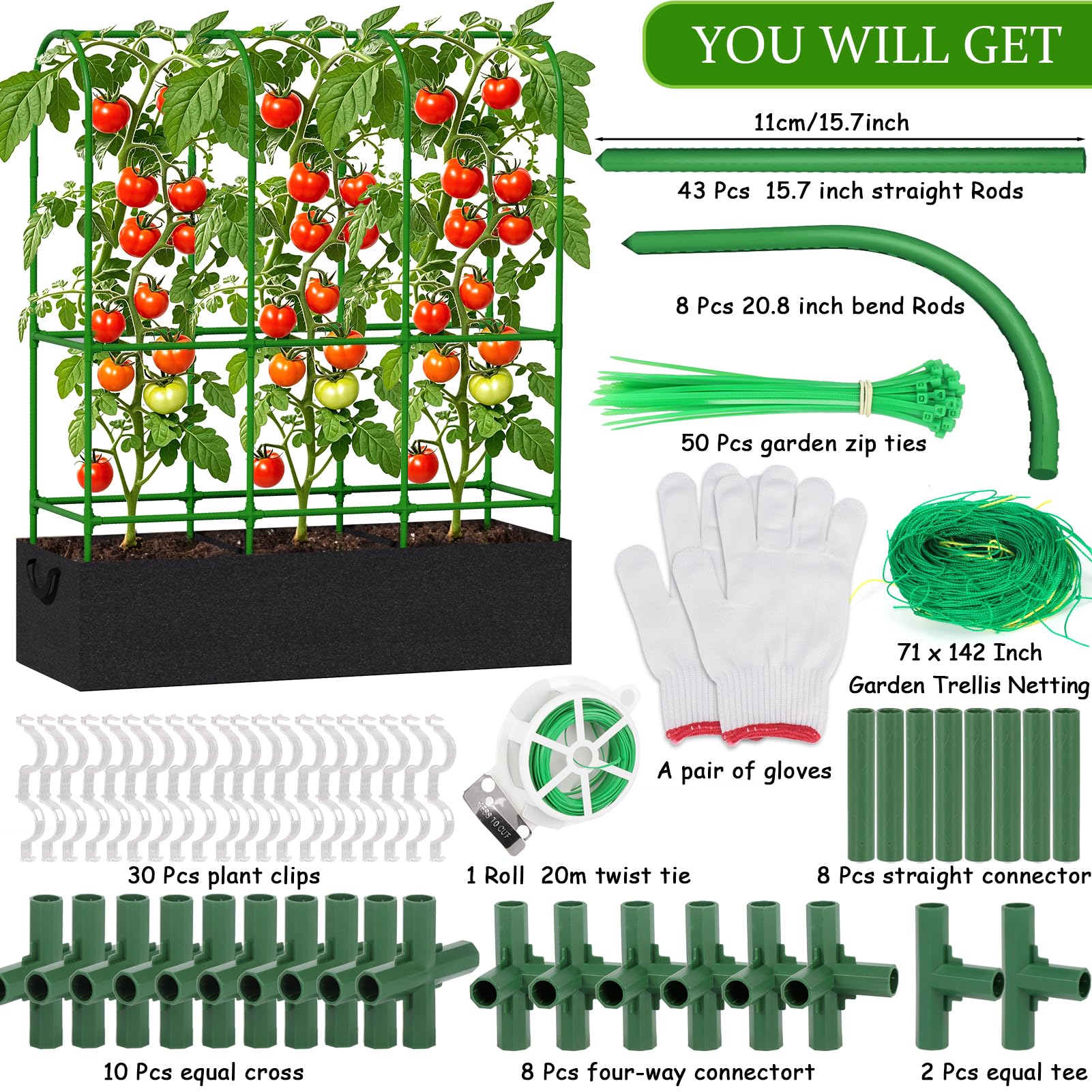 Srapwati netting 6x12ft supports vertical growth and keeps vines organized.