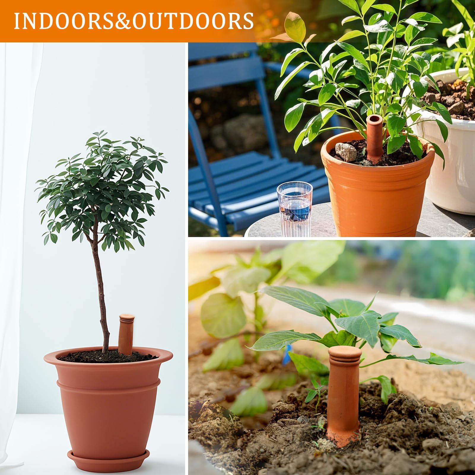 Srapwati terracotta irrigation solution for vacations and busy schedules.