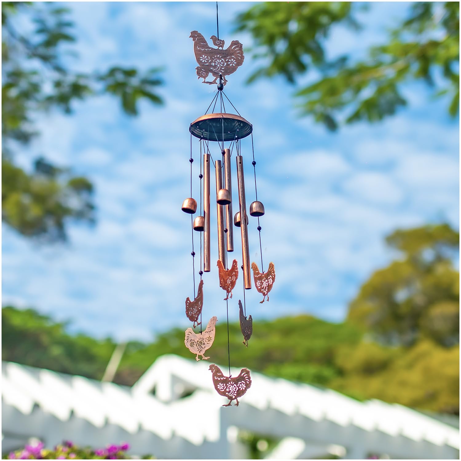 SRDJXY chicken wind chime garden ornament with soothing tones.