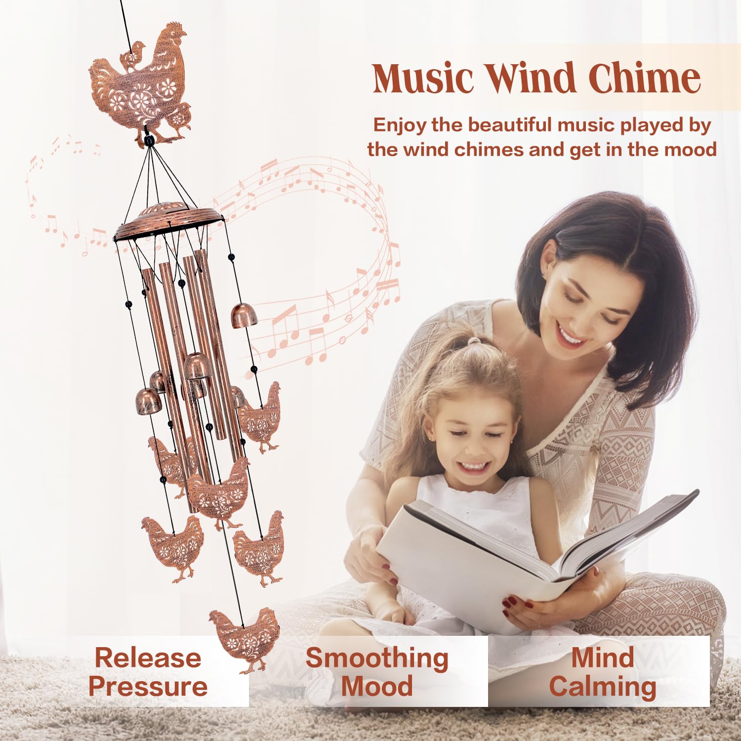 SRDJXY wind chime metal memorial design withstands sun and rain.