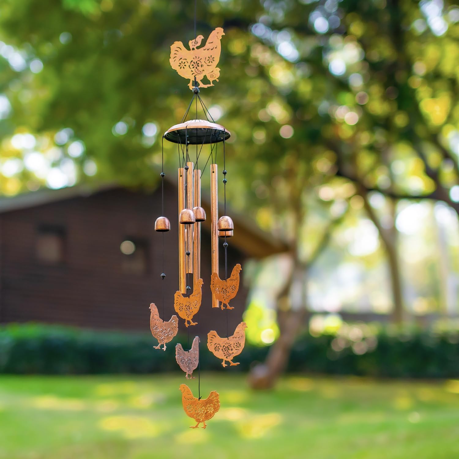 SRDJXY six chick ensemble with bells enhances outdoor soundscape.
