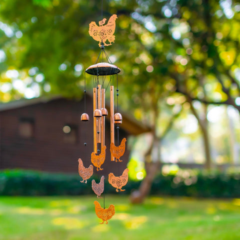 SRDJXY six chick ensemble with bells enhances outdoor soundscape.
