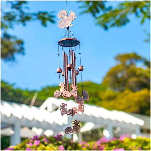 SRDJXY Squirrel Wind Chimes ready to hang with no assembly needed