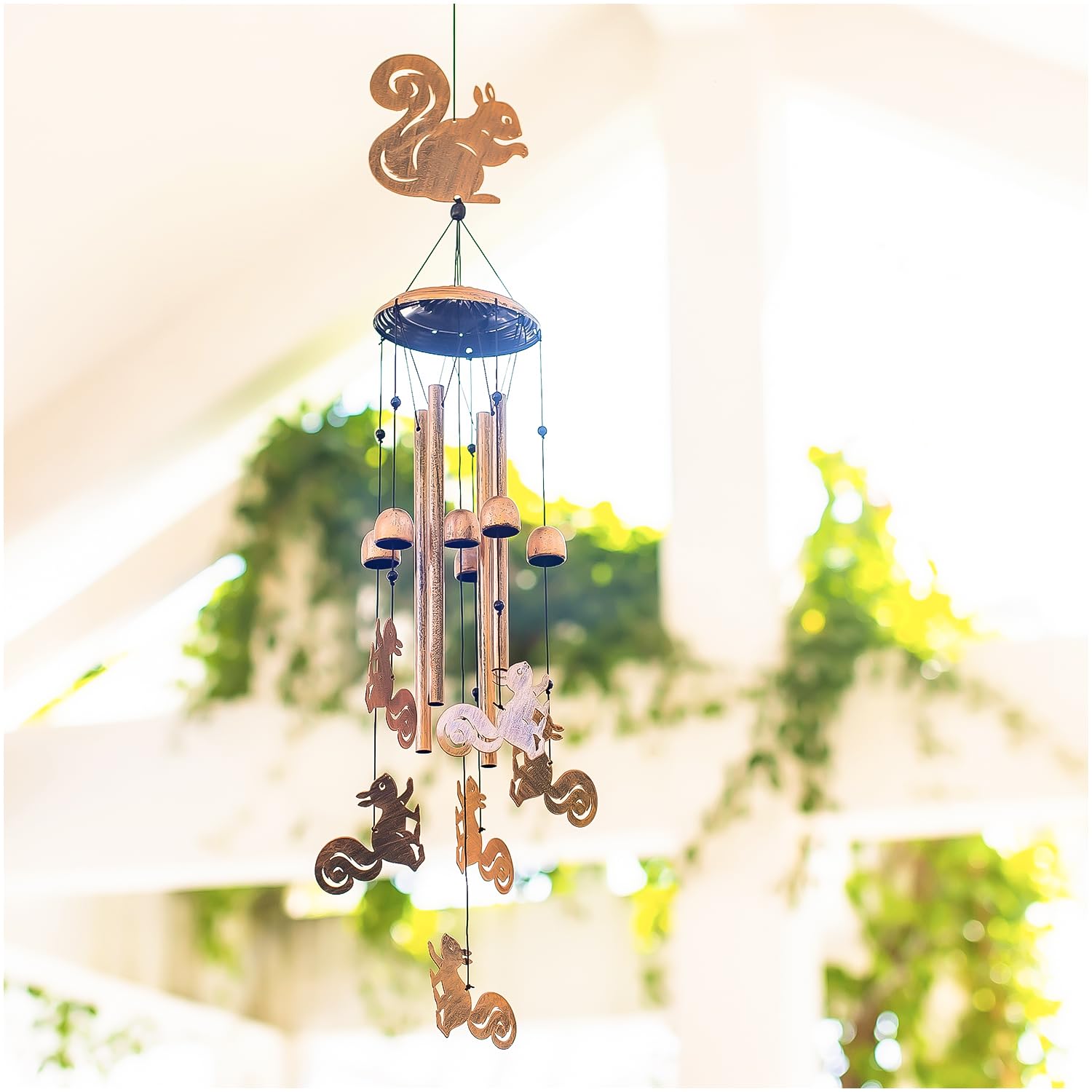 SRDJXY Squirrel Wind Chimes top cover design for longevity