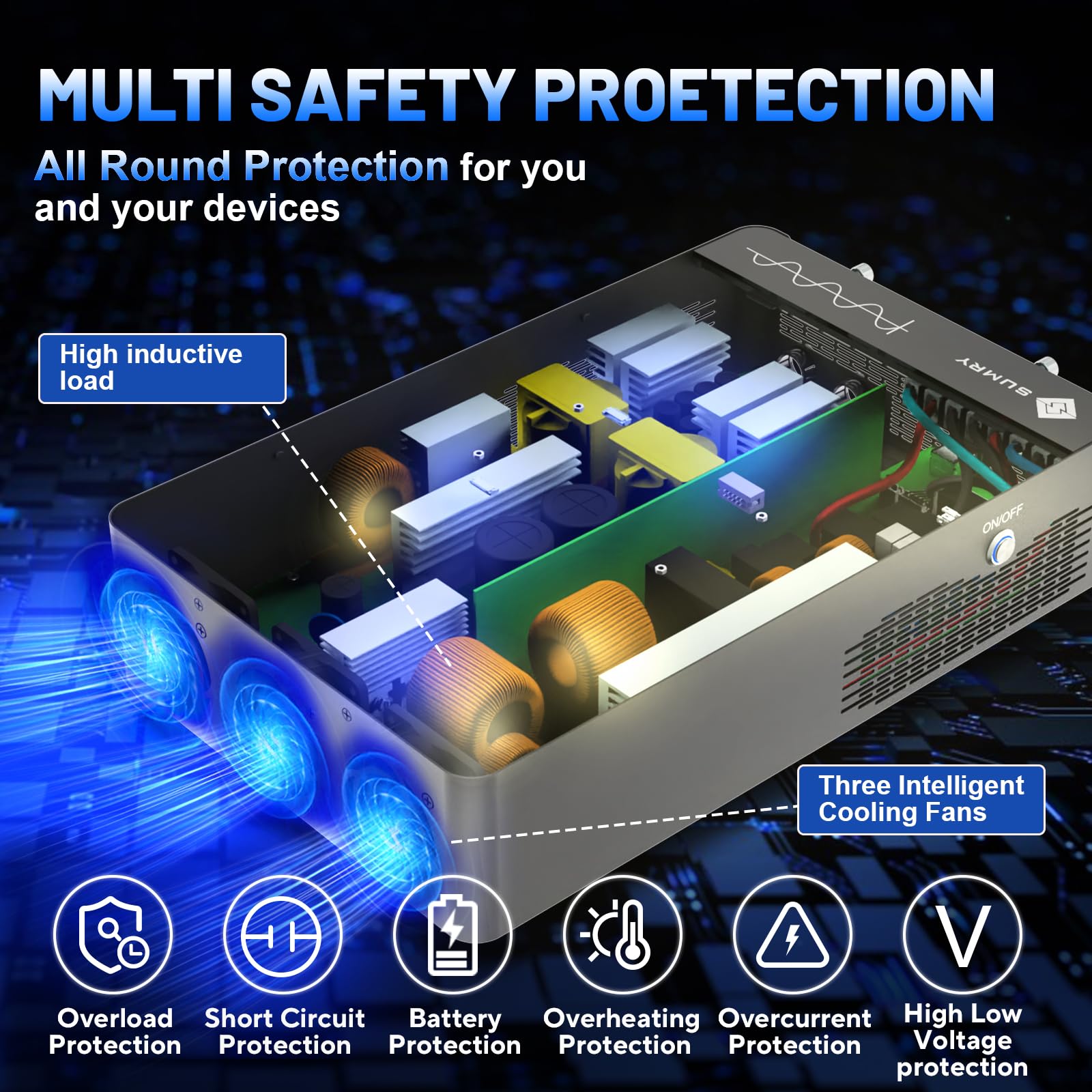 SRGFTS SUMRY cooling system and protections support safe, reliable use.